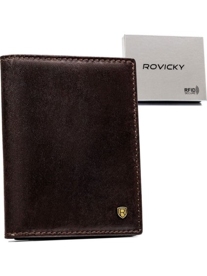 Rovicky Elegantní tmavě hnědá pánská peněženka L257