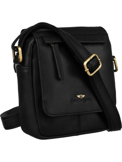 Peterson Černá pánská kožená taška přes rameno