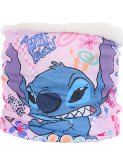 Dívčí růžový multifunkční šátek Lilo and Stitch