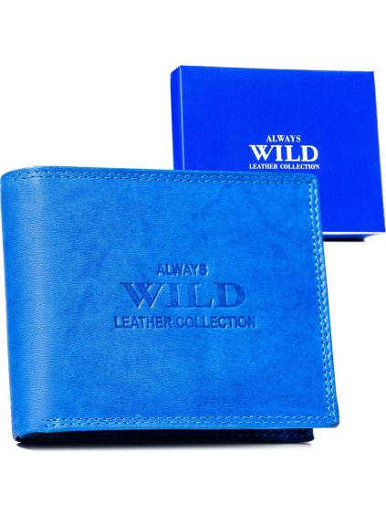 Always Wild modrá kožená peněženka A265