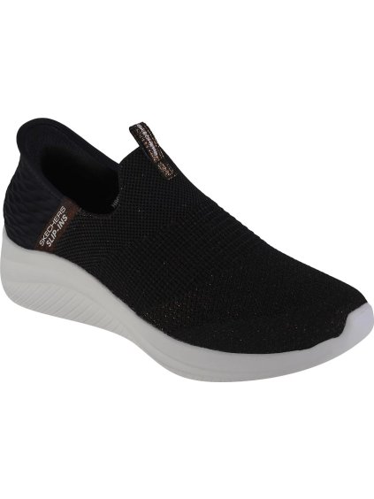 Černé třpytivé tenisky Skechers Ultra Flex 3.0-Glitter Me Slip-ins