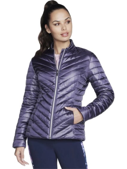 Fialová dámská bunda Skechers GO Shield Shine Jacket