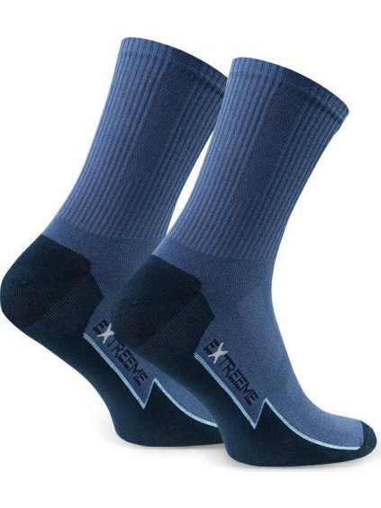 Modré pánské ponožky s vysokými manžetami Art. 057