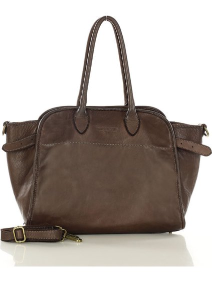 MARCO MAZZINI tmavě hnědá kabelka z italské kůže (Velikost ONE SIZE)