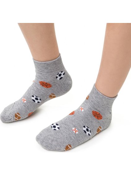 Světle šedé chlapecké vzorované ponožky Art.004