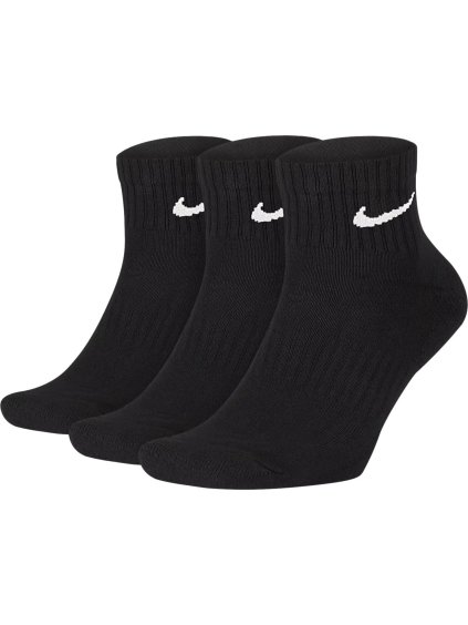 Černé kotníkové ponožky Nike Everyday Cush Ankle 3-Pack Socks (Velikost 34-38)