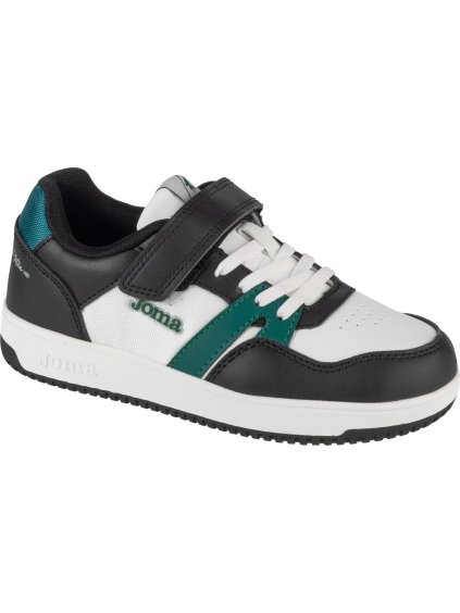 Bílo-černo-zelené chlapecké tenisky Joma Platea Low Jr 2515