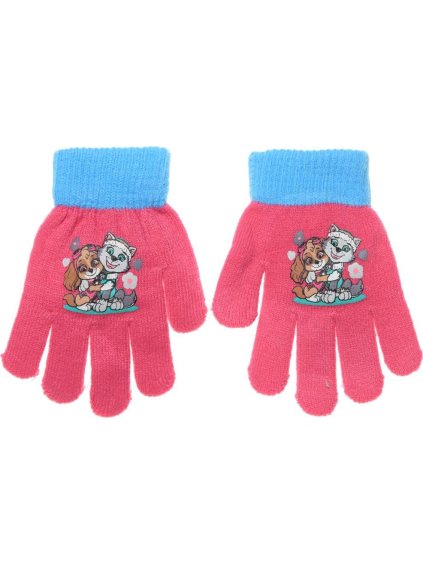 Růžovo-modré dívčí rukavice Paw Patrol