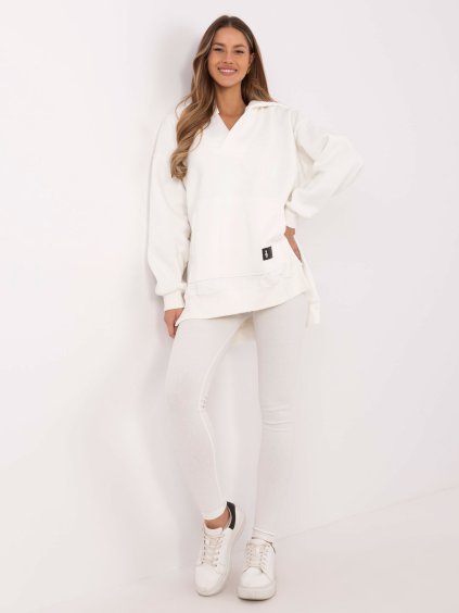 Smetanová dámská třídílná souprava s asymetrickou mikinou