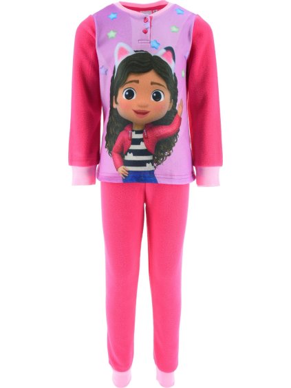 Tmavě růžové dívčí bavlněné pyžamo Gabby's Dollhouse