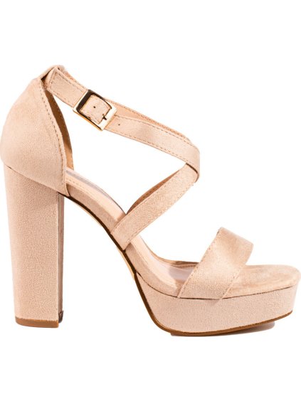 Béžové sandály na vysokém podpatku