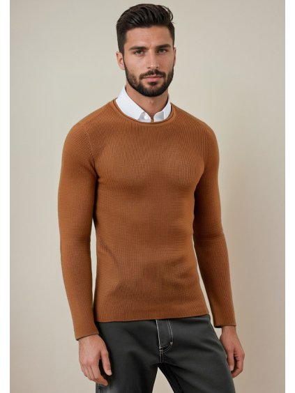 Hnědý pánský svetr