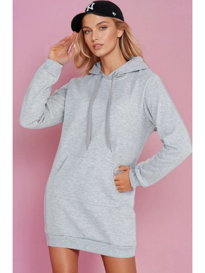 Dámská světle šedá dlouhá oversize mikina / šaty TIMMY (Velikost S)