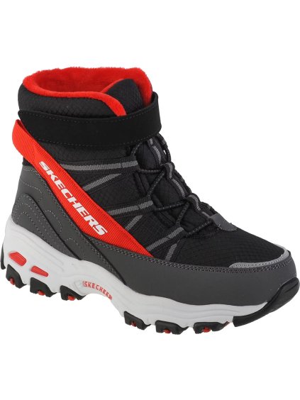 Černé chlapecké zimní boty Skechers D Lites