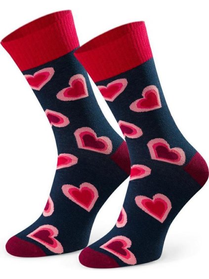 Tmavě modré pánské valentýnské ponožky Art.136