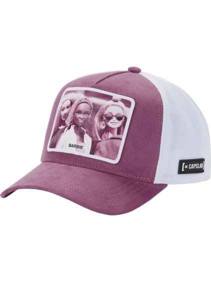 Bílo-růžová dívčí kšiltovka Capslab  Barbie Cap