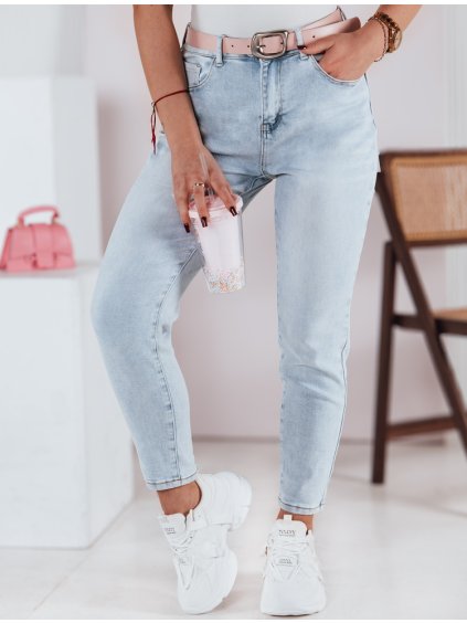 Světle modré slim fit džíny s vysokým pasem SLIMLOVE