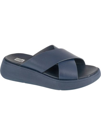 Tmavě modré pantofle na platformě FitFlop F-Mode Flatform