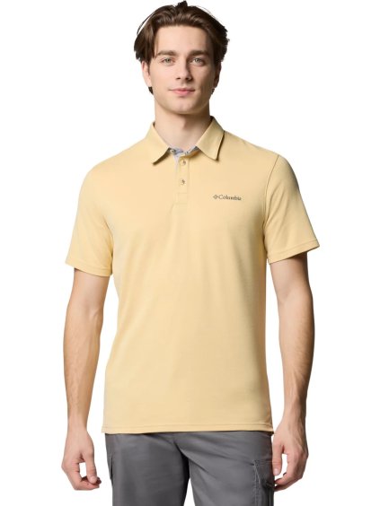 Světle žluté pánské tričko s límečkem Columbia Nelson Point Polo