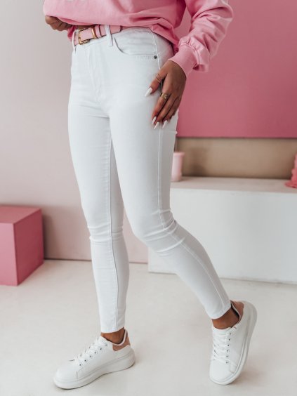 Bílé dámské skinny džíny FURY