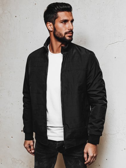 Černá pánská přechodová bunda bez kapuce