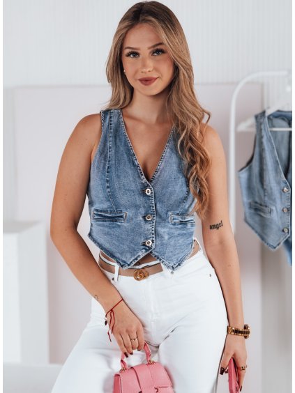 Dámská krátká džínová vesta FASHVEST