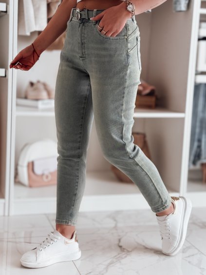 Modré dámské slim fit džíny s páskem SLIMFIZ