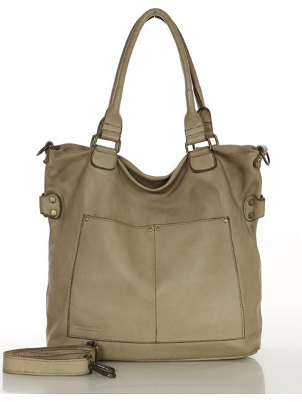 MARCO MAZZINI Béžová taupe kožená kabelka