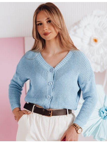 Světle modrý dámský svetr s knoflíky SWEETDREAM