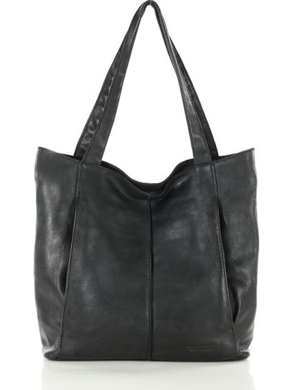 MARCO MAZZINI Černá kožená shopper kabelka (Velikost ONE SIZE)