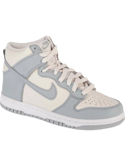 Smetanovo-šedé dámské kotníkové tenisky Nike Dunk High Bg