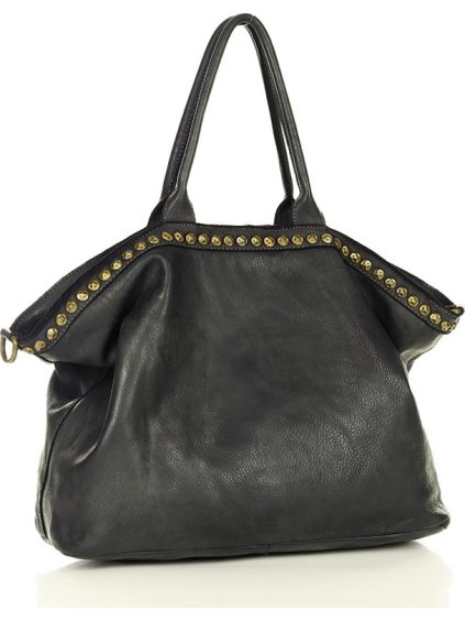 Marco Mazzini Černá dámská shopper kožená kabelka