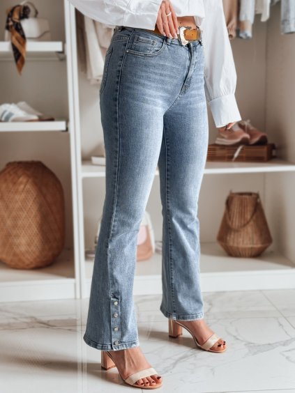 Modré dámské džíny do zvonu BELLONIZ