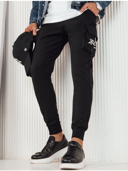 (Vel. M) Černé cargo kalhoty