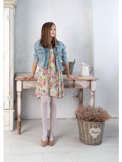 Bílé dívčí silonky Knittex Kimberley Junior (Velikost 116/122, Barva bílá)