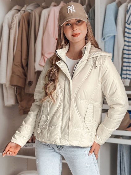 Smetanová dámská přechodová prošívaná bunda MARISSIA