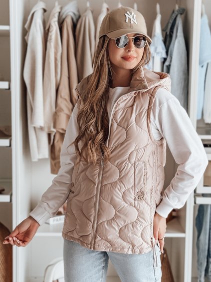 Světle růžová dámská prošívaná vesta VESOLITA