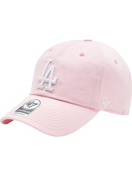 Světle růžová dámská kšiltovka 47 Brand Los Angeles Dodgers Clean Up Cap (Velikost ONE SIZE)
