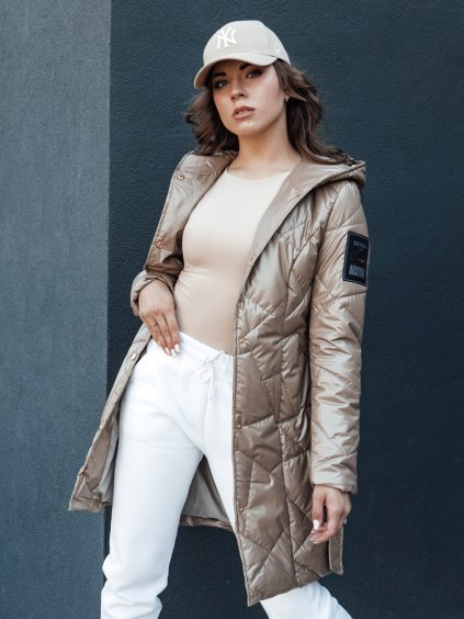 (Vel. 2XL) Camel prošívaná delší bunda PAUL