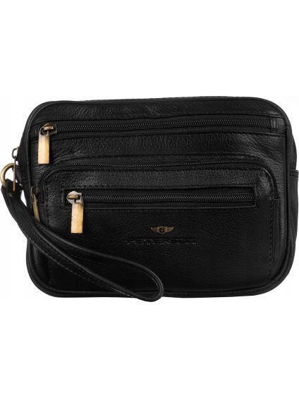 Peterson Černá kožená taška do ruky