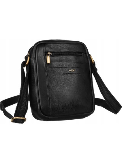 Peterson Černá kožená taška přes rameno