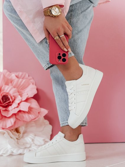 Bílé dámské tenisky na platformě JUNOMI