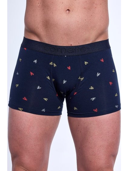 Tmavě modré pánské boxerky se vzory Cornette High Emotion (Velikost 2XL, Barva tmavě modrá)