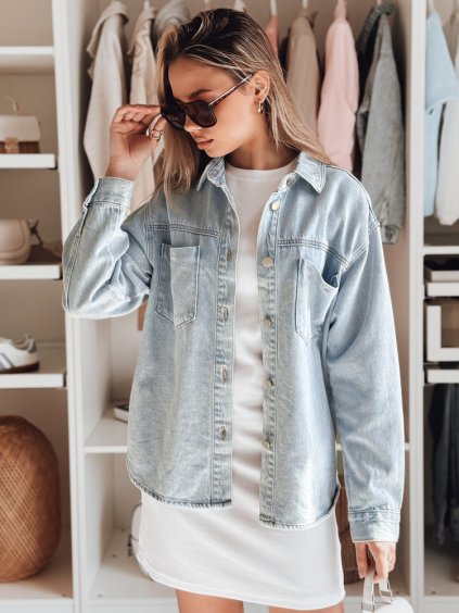 Dámská modrá oversize džínová bunda BLUEDIVA
