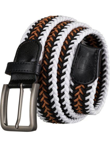 Peterson Pánský bílo-hnědý plátěný opasek bez dírek