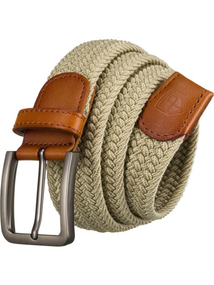 Peterson Pánský béžový plátěný opasek bez dírek