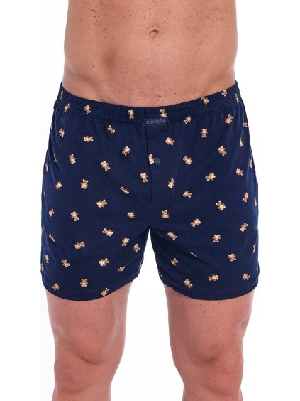 Tmavě modré pánské trenýrky s medvídky Cornette Classic (Velikost XL, Barva tmavě modrá)