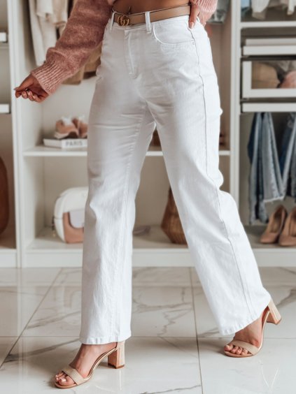 Bílé dámské široké kalhoty DELUSSIA