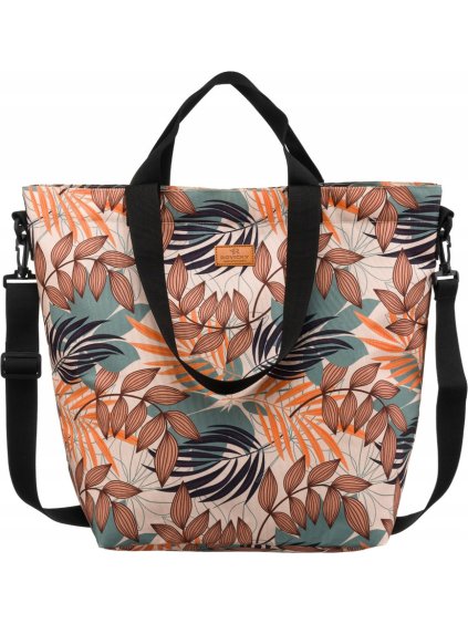Rovicky Hnědá vzorovaná textilní shopper kabelka (Velikost ONE SIZE)