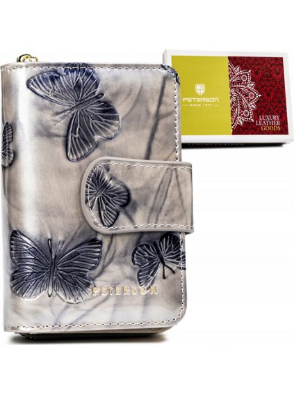Peterson Vzorovaná dámská peněženka - stříbrno-modrá Y579